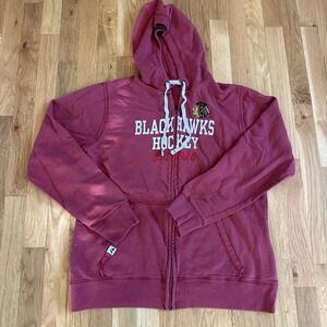 NHL Vintage Chicago Blackhawks Hockey Zip up‎ Hoodie men's Small